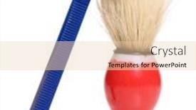  Presentation with shaving - Amazing presentation theme having color photo of razors and shaving brushes backdrop and a lemonade colored foreground