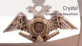  Presentation with eagle - PPT theme having color photo of the old background and a light gray colored foreground