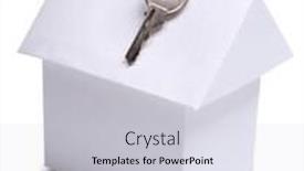  Presentation with house key - PPT layouts with color photo paper model house and key background and a lemonade colored foreground
