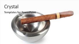  Presentation with cigar - Slide deck enhanced with color photo of a large cigar in a metal ashtray background and a white colored foreground