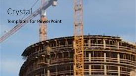  Presentation with construction cranes - Theme with color-photograph-of-construction-cranes background and a light blue colored foreground