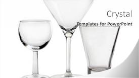  Presentation with photograph - Cool new presentation theme with color photograph of empty glasses of wine backdrop and a white colored foreground