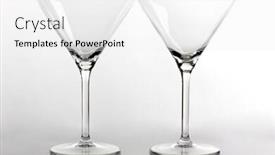  Presentation with photograph - Amazing slides having color photograph of empty glasses of wine backdrop and a white colored foreground