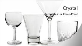  Presentation with photograph - Presentation theme consisting of color photograph of empty glasses beaker background and a white colored foreground