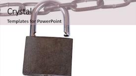  Presentation with padlock - Amazing theme having color photograph of iron chain and padlock backdrop and a mint green colored foreground