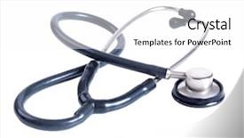  Presentation with medical error gavel and stethoscope - PPT theme with color photograph of medical stethoscope background and a white colored foreground