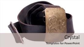  Presentation with naval - Cool new presentation theme with color photograph of old belt from russian naval uniform backdrop and a light gray colored foreground