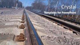  Presentation with photograph - Audience pleasing slide deck consisting of color-photograph-of-rails backdrop and a ocean colored foreground