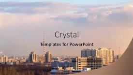  Presentation with photograph - Presentation having color-photograph-of-sky-above background and a mint green colored foreground