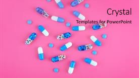  Presentation with color pink - PPT theme consisting of color pills on pink background background and a  colored foreground