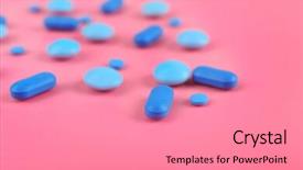  Presentation with color pink - Colorful PPT theme enhanced with color pills on pink background backdrop and a  colored foreground