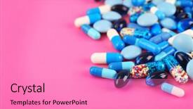  Presentation with color pink - Presentation theme having color pills on pink background background and a  colored foreground