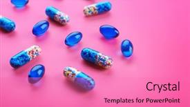  Presentation with color pink - Presentation enhanced with color pills on pink background background and a coral colored foreground