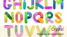  Presentation with alphabet - Slides having color plasticine alphabet isolated background and a blonde colored foreground