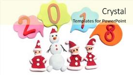  Presentation with new year - Theme featuring color plasticine new year aides background and a blonde colored foreground