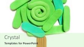  Presentation with green color - Audience pleasing PPT layouts consisting of color plasticine tree abstraction plasticine green tree backdrop and a mint green colored foreground
