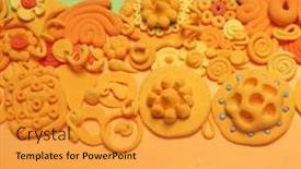  Presentation with yellow color - Presentation having color plasticine yellow flower fowers of bright colored clay background and a gold colored foreground