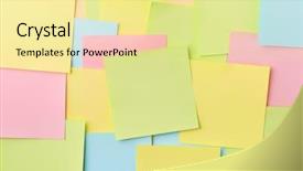  Presentation with note - Audience pleasing PPT theme consisting of color post-it note backdrop and a blonde colored foreground