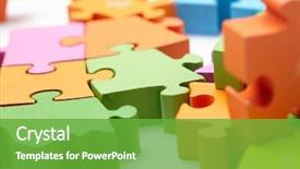  Presentation with puzzle circle - Colorful slide deck enhanced with color puzzle on the white backdrop and a shamrock green colored foreground