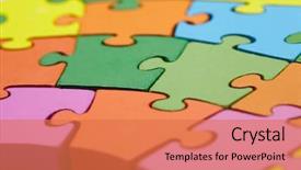  Presentation with heart puzzle education - Theme having color puzzle on the white background and a coral colored foreground