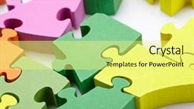  Presentation with process - Slide set featuring process jigsaw - color puzzle on white background and a blonde colored foreground