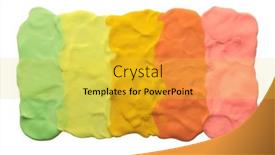  Presentation with rainbow - Slide set consisting of color-rainbow-plasticine-handmade-texture background and a yellow colored foreground