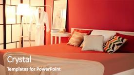  Presentation with bedroom modern - Beautiful slides featuring color red - interior of modern bedroom backdrop and a coral colored foreground