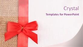  Presentation with fabrics - Presentation design consisting of color ribbon and bow on two color fabrics background background and a sky blue colored foreground