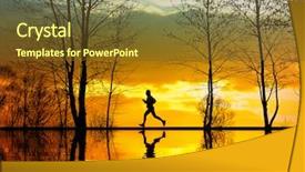  Presentation with color run - Colorful slide set enhanced with color run - jogging backdrop and a tawny brown colored foreground