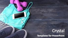  Presentation with color run - Audience pleasing presentation theme consisting of color run - mobile phone and earphones backdrop and a dark gray colored foreground