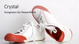  Presentation with color run - Beautiful presentation design featuring color run - red white sneakers backdrop and a  colored foreground