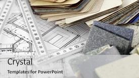  Presentation with architectural drawings - Audience pleasing PPT layouts consisting of color samples of architectural materials backdrop and a light gray colored foreground
