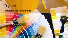  Presentation with color - Presentation theme enhanced with color-samples-for-selection background and a gold colored foreground