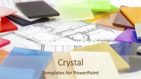  Presentation with plastics - Presentation with color samples of architectural materials background and a cream colored foreground