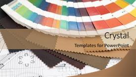  Presentation with architectural drawings - Slides enhanced with color samples of architectural materials background and a coral colored foreground