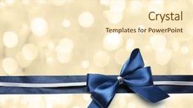  Presentation with yellow color - Slides having color satin ribbon bow background and a cream colored foreground