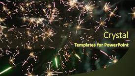  Presentation with firework - Cool new slide deck with color-shining-firework-show-background backdrop and a tawny brown colored foreground