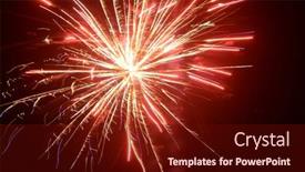  Presentation with firework - Amazing slide set having color-shining-firework-show-background backdrop and a tawny brown colored foreground