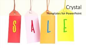  Presentation with shopping - Beautiful slides featuring color shopping tags spelling sale backdrop and a  colored foreground
