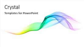  Presentation with abstract wave - PPT theme featuring color smoke - abstract multicolored wave on white background and a white colored foreground
