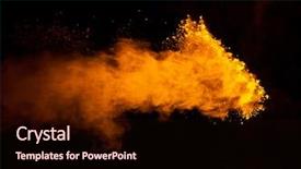  Presentation with color powder - Audience pleasing presentation design consisting of aerial view of winter forest with road and hoarfrost on the trees backdrop and a gray colored foreground