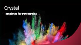  Presentation with color powder - Audience pleasing slide deck consisting of color smoke - launched colorful powder on black backdrop and a black colored foreground