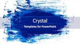  Presentation with brush - Colorful slide set enhanced with blue watercolor brush strokes backdrop and a navy blue colored foreground