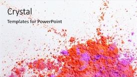  Presentation with holi - Presentation featuring purple religious - colorful powders for holi festival background and a sky blue colored foreground