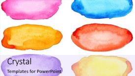  Presentation with watercolor color - PPT theme consisting of colorful watercolor strokes - space background and a light blue colored foreground