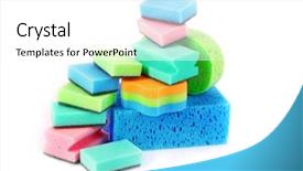  Presentation with sponges - Amazing slides having color sponges on white background backdrop and a white colored foreground