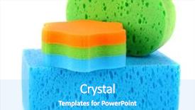  Presentation with sponges - Amazing presentation theme having color sponges on white background backdrop and a cyan colored foreground