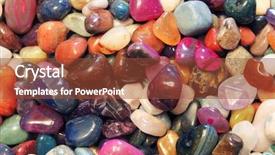  Presentation with gems - PPT theme featuring color stone - colorful gems background and a tawny brown colored foreground