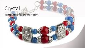  Presentation with ethnic - Colorful slide deck enhanced with color stone - ethnic bead bracelet isolated backdrop and a white colored foreground