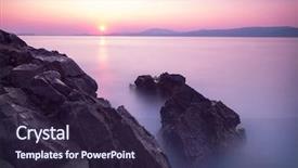  Presentation with beach rocks - Slides enhanced with color stone - purple sunset over sea majestic background and a wine colored foreground